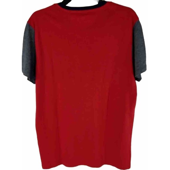 JACK & JONES Mens XL Core Colorblock T-Shirt Top Grey Red Large Logo UK Size NWT - Picture 3 of 11